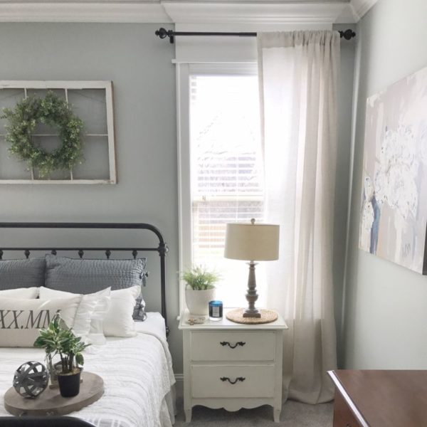 Master Bedroom details and my barn and willow window treatments